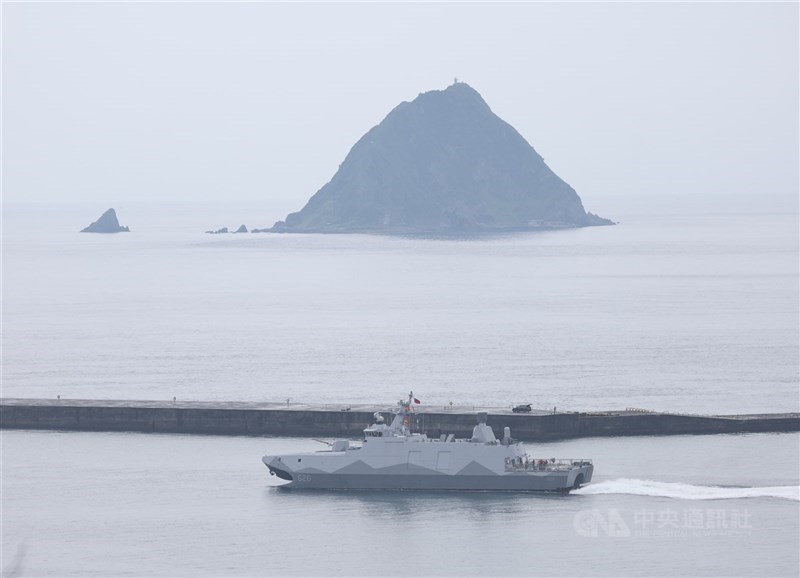 圖為漢光41號軍演首日,海軍沱江級軍艦出港。(中央社檔案照片)