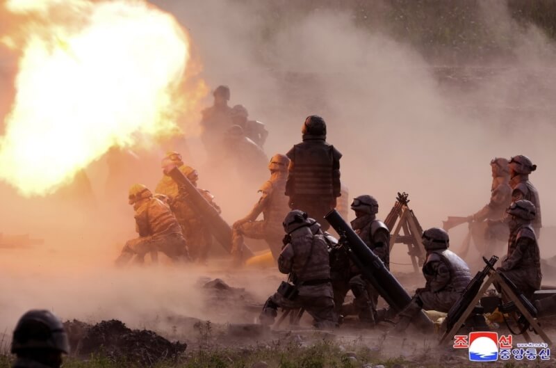 圖為北韓士兵在平壤的射擊訓練畫面。(圖取自北韓中央通信社網頁kcna.kp)