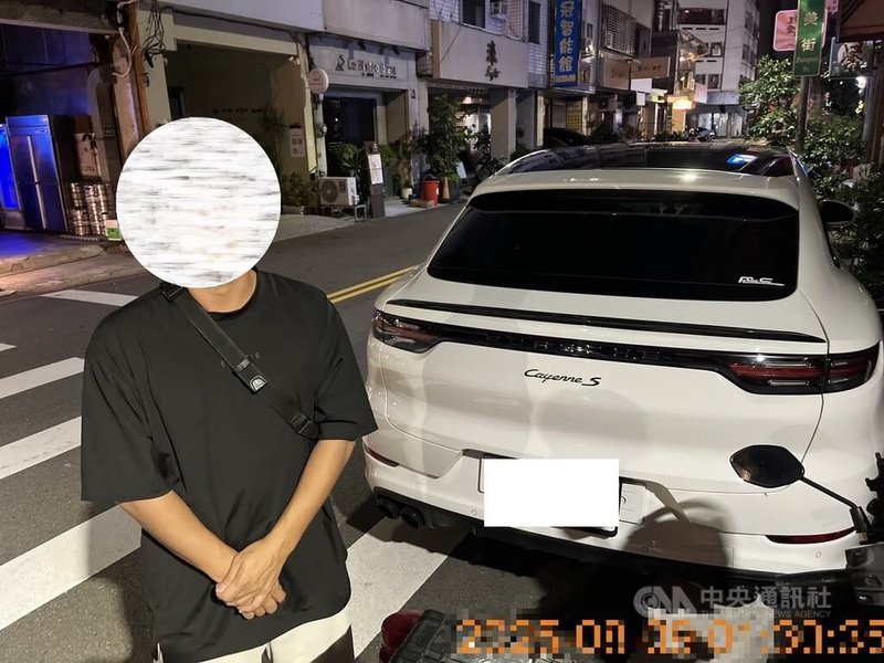 台中周姓男子日前與妻子外出用餐飲酒,雖有叫代駕準備返家,但他卻將車輛開出停車場違停路旁,警方巡邏發現周男在車上滿身酒氣,經酒測超標後將他法辦。(翻攝照片)中央社記者蘇木春傳真 114年9月3日