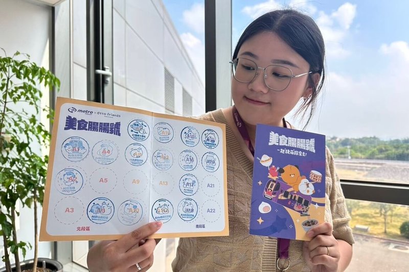 桃園大眾捷運公司攜手社群平台原創IP dtto friends,打造「美食腸腸號」彩繪列車,3日宣布推出搭車玩心理測驗換牛奶糖、挑戰車站集章兌換限量娃娃等活動。(桃園大眾捷運公司提供)中央社記者吳睿騏桃園傳真 114年9月3日