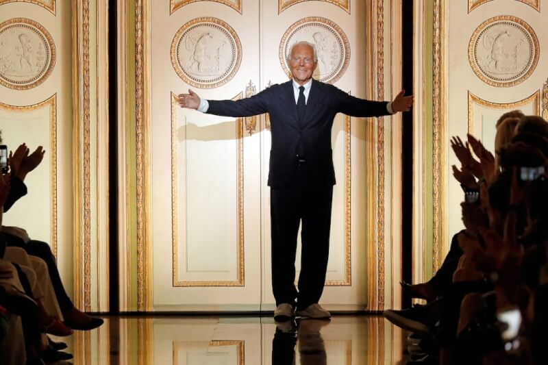 義大利「時尚之王」、知名服裝設計師亞曼尼。(路透社)