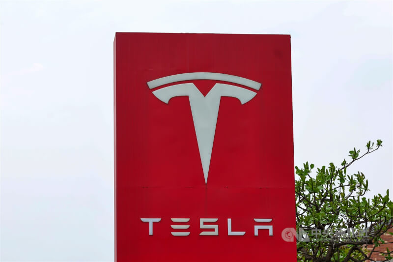 圖為特斯拉(Tesla)標誌。(中央社檔案照片)