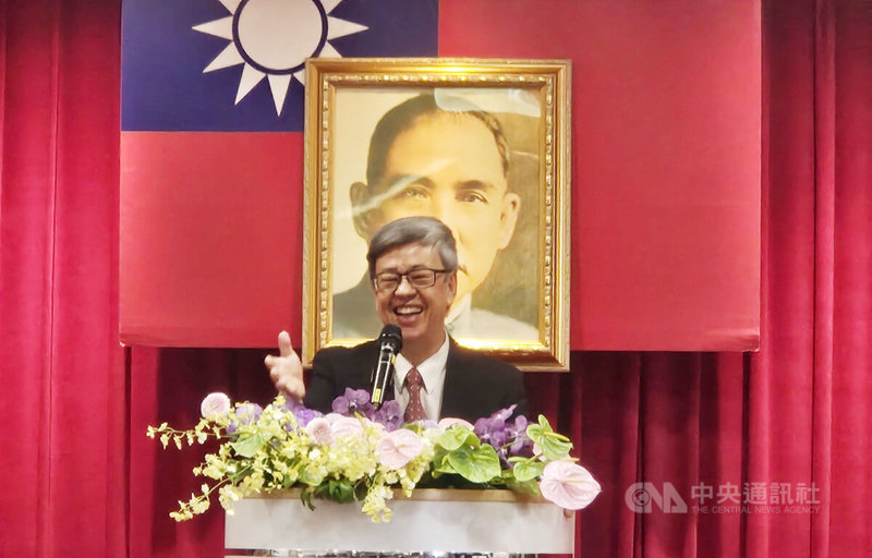 健保署長陳亮妤9日上任,前副總統陳建仁(圖)親自出席交接典禮,致詞時送給新掌門人錦囊妙計,包含智慧、仁慈、勇氣、謙卑、感恩與團結。中央社記者陳婕翎攝 114年9月9日