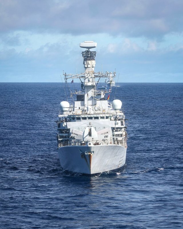 2021年9月,英國曾派遣打擊群編隊巡防艦「里契蒙號」(圖)通過台海。(英國國防部提供)中央社記者陳韻聿倫敦傳真 114年9月9日
