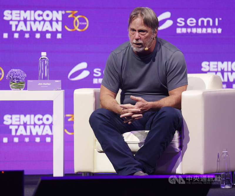 AI半導體新創企業Tenstorrent執行長凱勒(Jim Keller)(圖)10日應邀出席2025國際半導體展「大師論壇」座談交流,從台灣和國際角度探討台灣如何維持半導體未來競爭優勢。中央社記者張新偉攝 114年9月10日