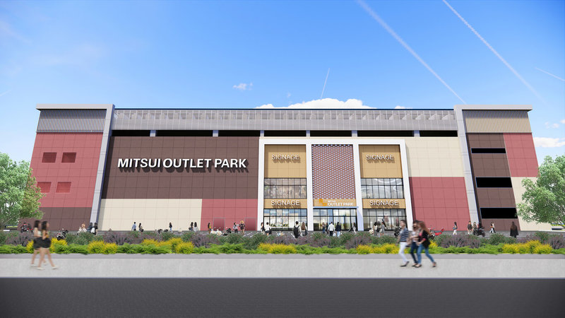台南三井OUTLET於2022年2月一期開幕,2024年2月啟動二期擴建工程,三井不動產11日宣布,台南三井OUTLET二期2026年開幕。圖為台南三井OUTLET二期示意圖。(三井不動產提供)中央社記者何秀玲傳真 114年9月11日