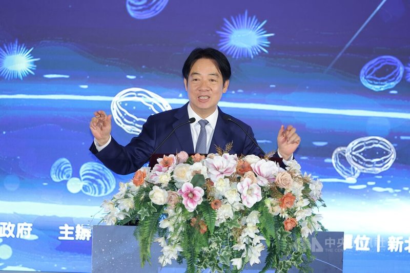 114年全國漁民節頒獎典禮12日下午在淡水福容大飯店舉辦，總統賴清德（圖）出席致詞，肯定漁民辛勞付出，向辛苦的漁民朋友們表達感謝。中央社記者翁睿坤攝  114年9月12日