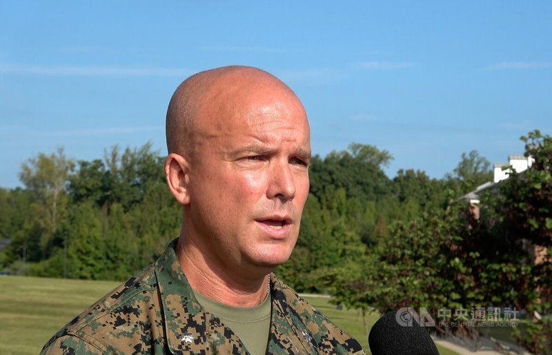 美國陸戰隊德莫霍夫斯基(Nathan Dmochowski)中校11日受訪表示,無人機對所有陸戰隊軍官而言都是基本工具,已納入相關訓練計畫。中央社記者侯姿瑩維吉尼亞州攝 114年9月12日