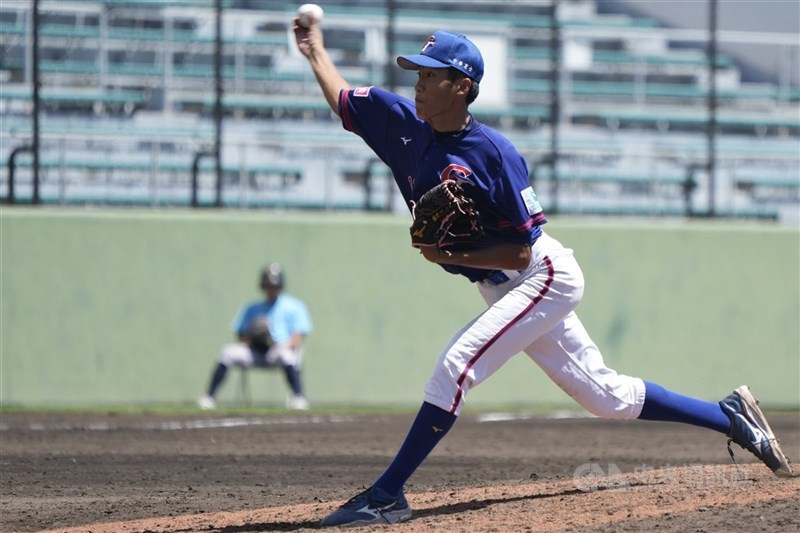 投手蘇嵐鴻在U18世界盃棒球賽證明身手。（中央社檔案照片）