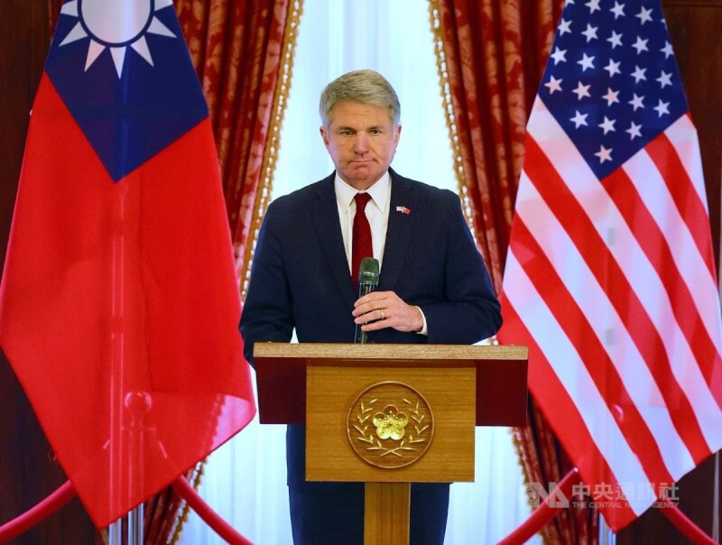 美國共和黨籍聯邦眾議員麥考爾2023年訪台。(中央社檔案照片)