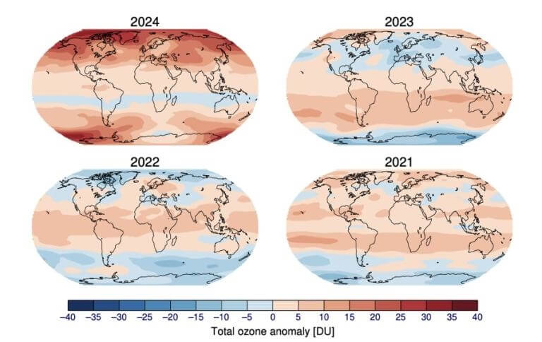 聯合國世界氣象組織（WMO）最新報告顯示，去年南極地區上空的臭氧層破洞比近年來得小。（圖取自聯合國世界氣象組織網頁wmo.int）