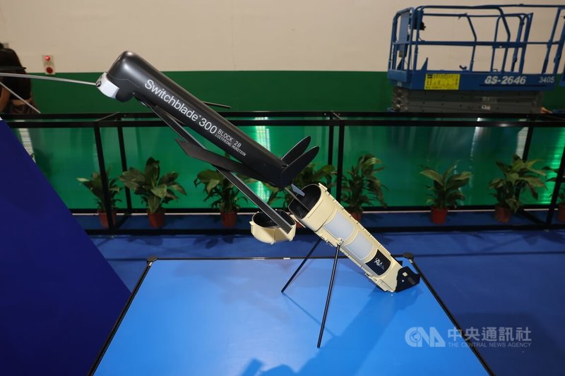 圖為美售台的彈簧刀300攻擊性無人機。中央社記者王飛華攝 114年9月17日