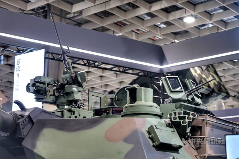 國防館將展示對美軍購的M1A2T戰車,民眾可近距離一睹國軍新式裝備。圖為M1A2T砲塔特寫。中央社記者王飛華攝 114年9月17日