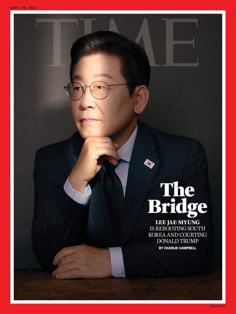 美國「時代雜誌」專訪韓國總統李在明。(圖取自facebook.com/time)