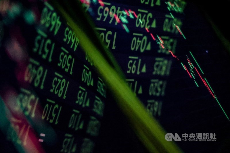 圖為台股示意圖。（中央社檔案照片）