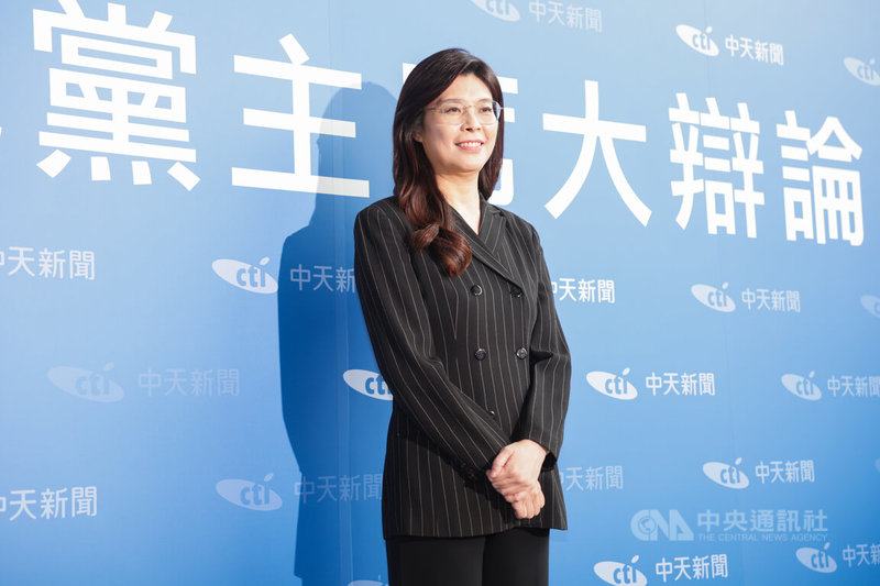 中天新聞20日在台北舉辦「國民黨主席大辯論」,國民黨黨主席選舉候選人鄭麗文(圖)出席與會。中央社記者裴禛攝 114年9月20日