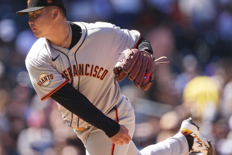 MLB舊金山巨人台灣投手鄧愷威。（美聯社）