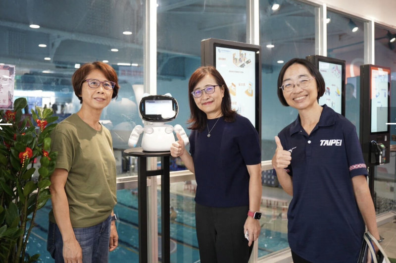 台北市南港運動中心重新啟用典禮21日舉行,體育局說,軟體方面,設有AI機器人可回答民眾場館問題、票價資訊及活動快訊等。(台北市體育局提供)中央社記者楊淑閔傳真 114年9月21日