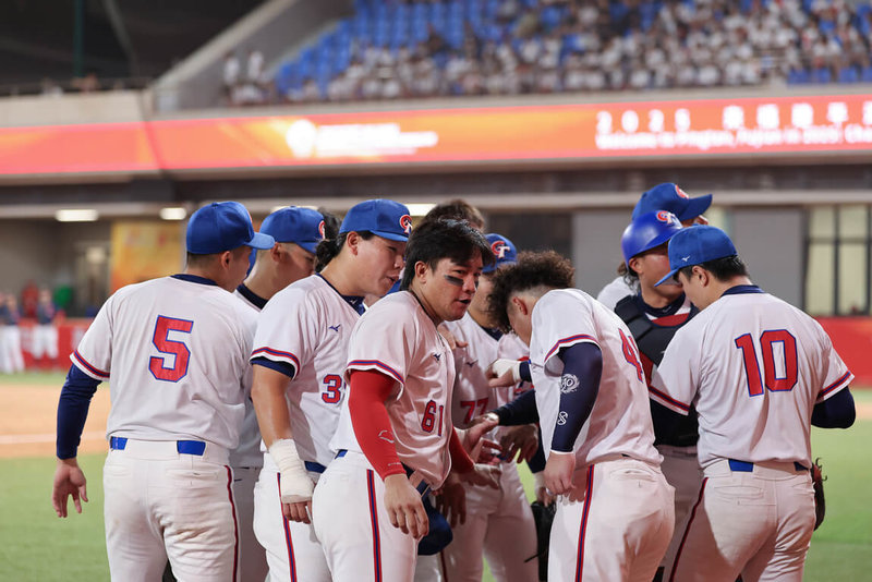 亞洲棒球錦標賽台灣隊（圖）預賽3戰全勝，以分組第1晉級超級循環賽，26日首戰將與目前同樣不敗的日本隊交手。圖為台灣隊24日出賽畫面。（中華民國棒球協會提供）中央社記者謝靜雯傳真 114年9月25日