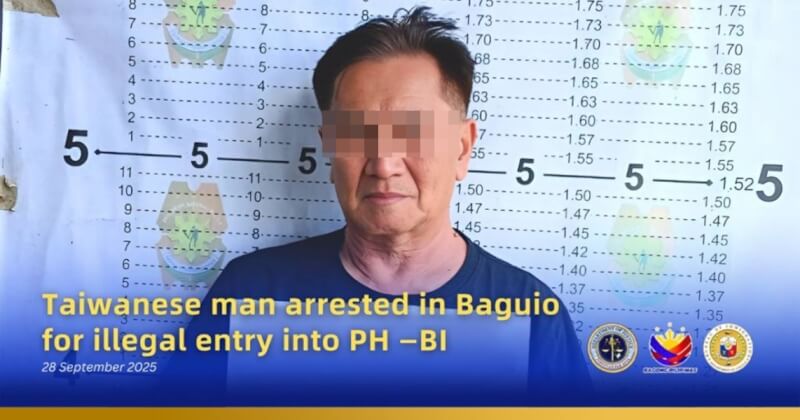 菲律賓移民局28日與警方合作，在北部山城碧瑤市逮捕一名69歲的鄭姓台灣男子。（圖取自菲律賓移民局網頁immigration.gov.ph）