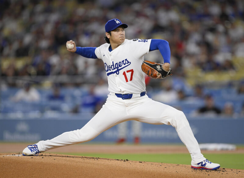 MLB洛杉磯道奇隊日籍球星大谷翔平4日將在國聯分區系列賽首戰先發登板。（共同社）