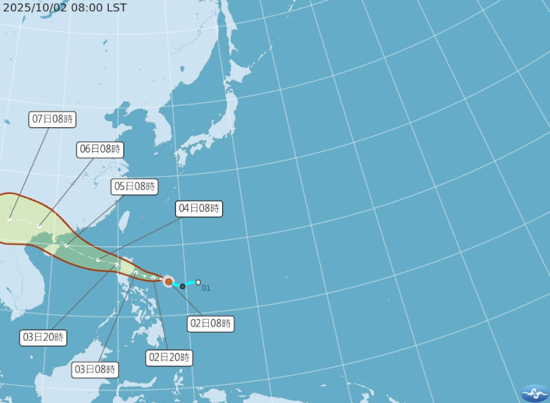 圖為颱風麥德姆路徑潛勢預報。（圖取自氣象署網頁cwa.gov.tw）