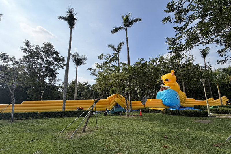 台南山上花園水道博物館將於10日至12日舉辦6週年館慶，以「水」為核心主題，並設置長達100公尺巨型滑水道。（台南市文化局提供）中央社記者楊思瑞台南傳真  114年10月6日