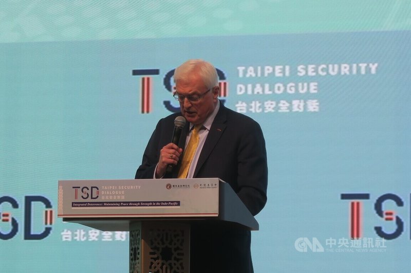 前美國陸軍副助理部長希普8日在「2025台北安全對話」發表專題演講。中央社記者吳書緯攝 114年10月8日