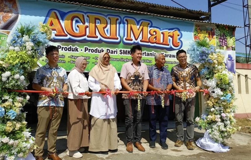 駐印尼技術團指導印尼農業學校經營一間農產商店，並命名為AGRIMART。（駐印尼技術團提供）中央社　114年10月8日