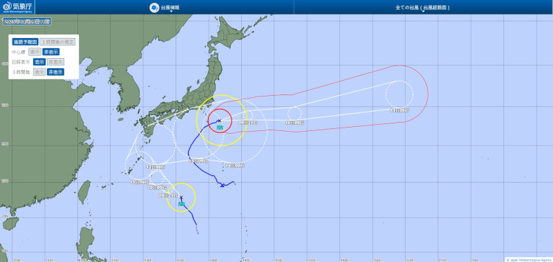 颱風哈隆路徑潛勢預報。(圖取自日本氣象廳網頁jma.go.jp)