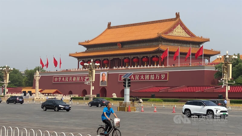 圖為中國北京天安門廣場。(中央社檔案照片)