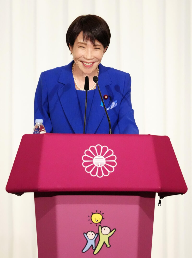 自民黨總裁高市早苗13日向台灣傳遞訊息。（共同社）