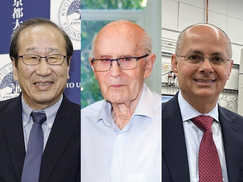 北川進(左)、羅布森(中)和亞基(右)同獲諾貝爾化學獎。(左圖共同社,中圖取自墨爾本大學網頁unimelb.edu.au、右圖中央社檔案照片)