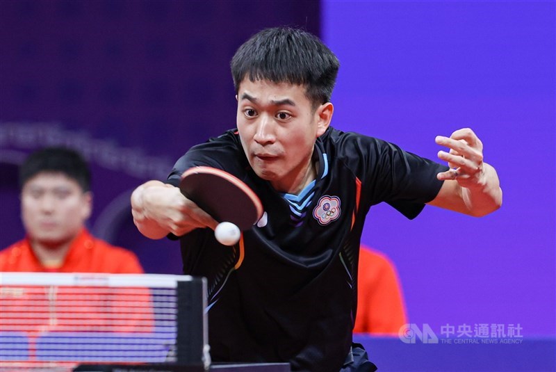 圖為桌球選手「山豬」廖振珽。（中央社檔案照片）