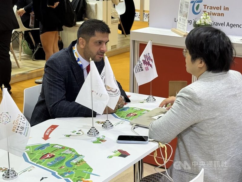 亞洲國際旅遊展(ITB Asia)在新加坡登場,觀光署率業者設館參展,與國際業者交流。中央社記者吳昇鴻新加坡攝 114年10月15日