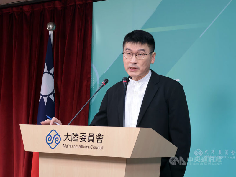 大陸委員會(陸委會)16日召開例行記者會,由副主委兼發言人梁文傑主持。中央社記者李雅雯攝 114年10月16日