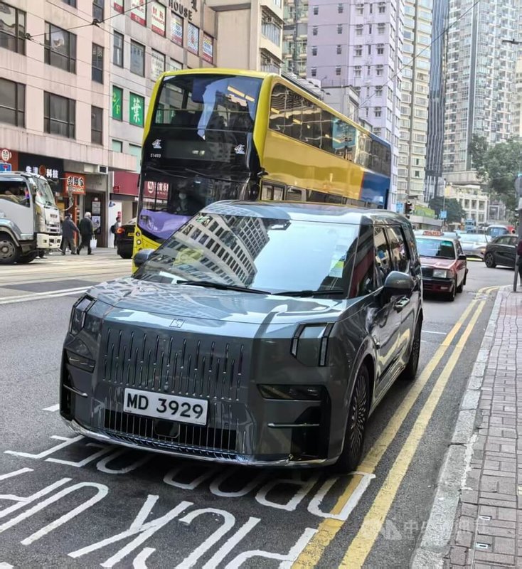 中國大陸電動車近年致力拓展香港市場,且取得不錯成績,圖為9月電動車銷量排名第3的極氪品牌。中央社記者張謙香港攝 114年10月16日