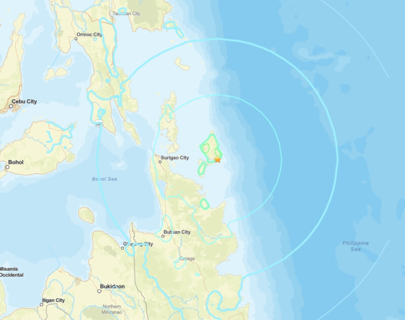 菲律賓南部17日發生規模6.1地震。(圖取自美國地質調查所網頁earthquake.usgs.gov)
