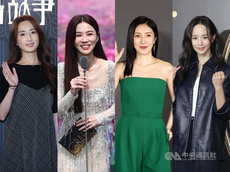 柯佳嬿(左起)、謝盈萱、楊謹華、張鈞甯入圍金鐘獎第60屆戲劇女主角獎。(中央社檔案照片)