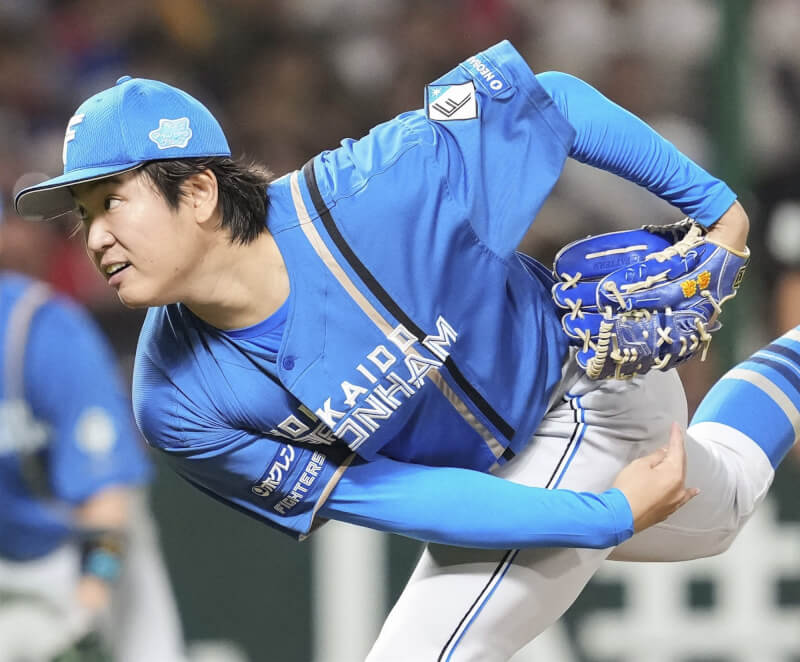 「台灣金孫」古林睿煬19日在日職季後賽決勝輪先發,4.2局無失分飆157公里。(共同社)