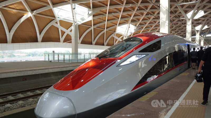 圖為雅萬高鐵車廂外觀。(中央社檔案照片)