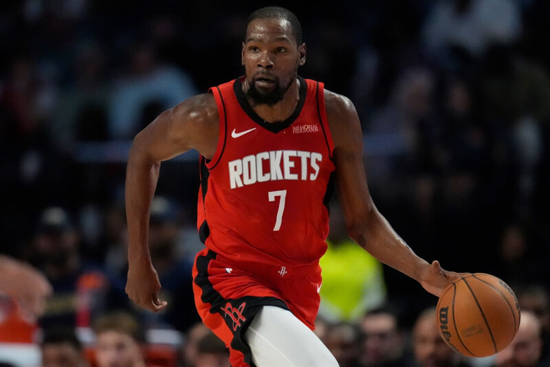 NBA休士頓火箭隊球星杜蘭特。(美聯社)