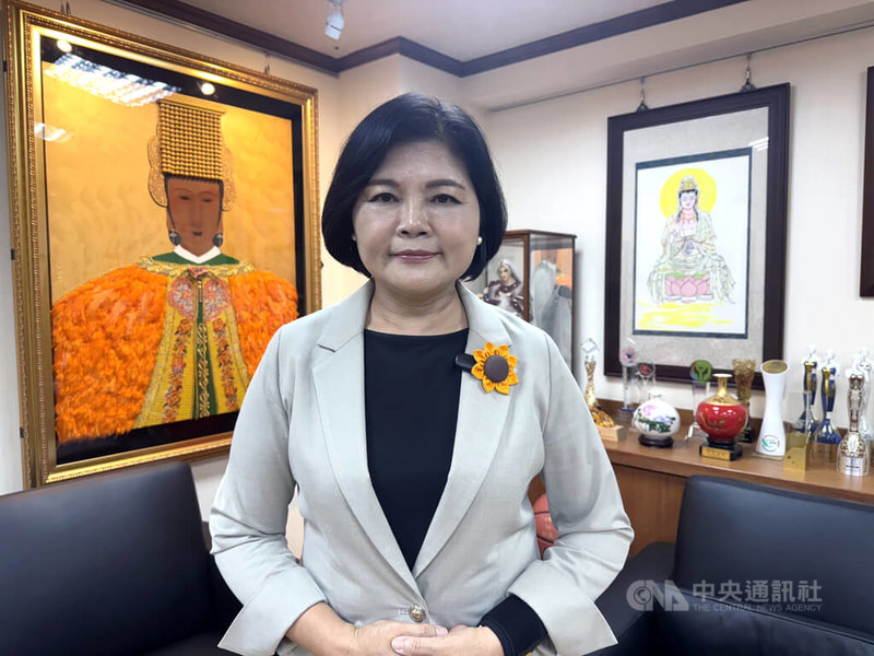 雲林縣長張麗善(圖)23日表示,非洲豬瘟主要傳播源頭為廚餘,為讓民眾安心吃肉,守護養豬產業,因此在民國107年12月25日宣布全縣禁止廚餘養豬。中央社記者姜宜菁攝 114年10月23日