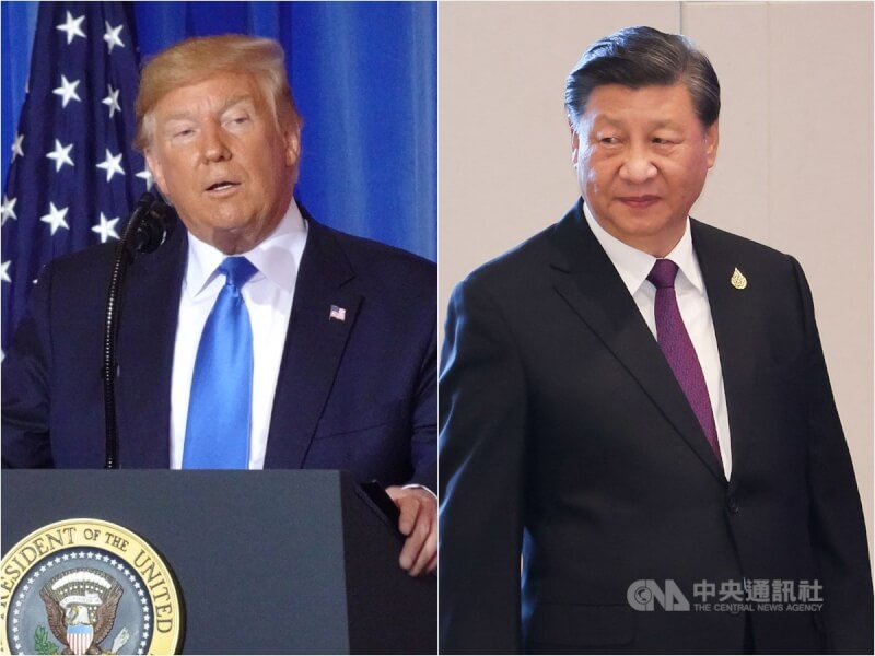 左為美國總統川普;右為中國國家主席習近平。(中央社檔案照片)