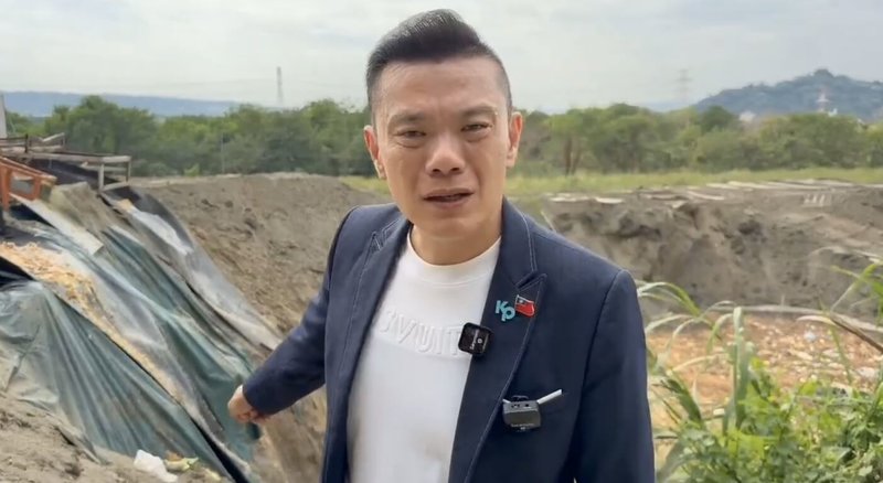 台灣民眾黨籍台中市議員江和樹（圖）27日不滿被拒進霧峰掩埋場了解廚餘去化與環境保護政策執行情況，認為嚴重損害民意代表依法行使職權正當性。（江和樹提供）中央社記者郝雪卿傳真　114年10月27日