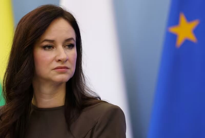 立陶宛近期發生多起白俄羅斯走私香菸氣球闖入領空事件，立國政府將此視為白俄政權的「混合攻擊」，宣布關閉兩國邊境反制。圖為立陶宛總理魯吉尼涅。（路透社）