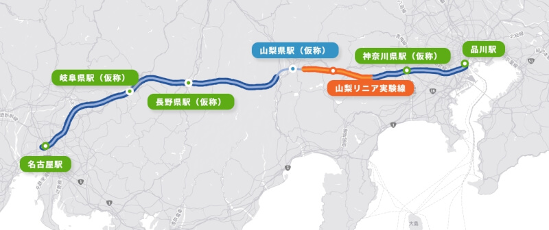 日本中央新幹線預定路線圖。(圖取自中央新幹線網頁linear-chuo-shinkansen.jr-central.co.jp)
