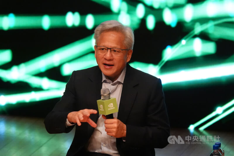 人工智慧(AI)晶片龍頭輝達(NVIDIA)執行長黃仁勳。(中央社檔案照片)
