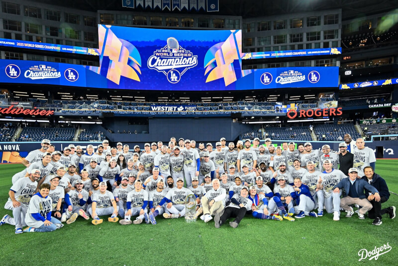 洛杉磯道奇1日拿下美國職棒大聯盟MLB世界大賽冠軍（圖取自x.com/Dodgers）
