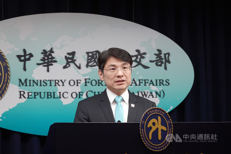 外交部發言人蕭光偉4日出席例行記者會回答媒體提問。中央社記者楊堯茹攝　114年11月4日